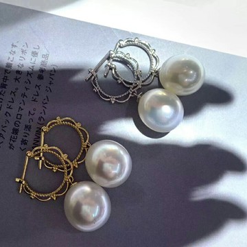 DIY手工配件 S925純銀時尚蕾絲花邊耳釘耳環耳扣珍珠玉石空托女韓