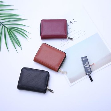 卡包女式韓國可愛個性迷你小款拉鏈簡約多卡位真皮男士卡包男式薄