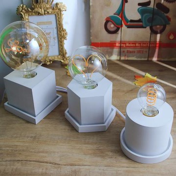 水晶滴膠樹脂燈座六邊形正方體圓柱體床頭燈水泥混凝土硅膠模具