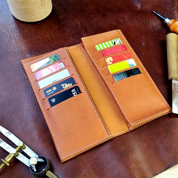 真皮皮夾 | 手工皮夾 | 客製化禮物 | 植鞣皮-長夾一號