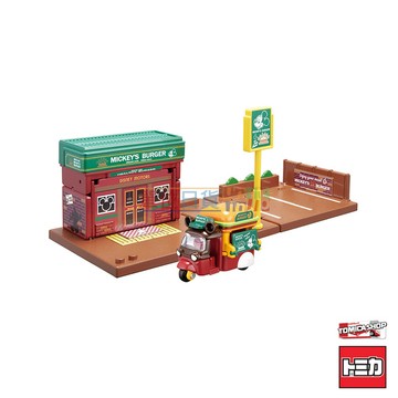 『 單位日貨 』 TOMICA  日本正版 多美 SP 專賣店限定 迪士尼 米奇 漢堡店 新城鎮 場景組 (含小車)