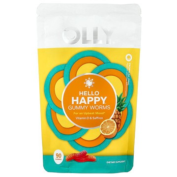 OLLY, Hello Happy® Gummy Worms，熱帶活力，90 粒軟糖