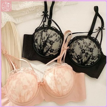 ❤️貼身日記❤️內衣女小胸集中爆乳胸罩收副乳上託防下垂無鋼圈平胸純欲蕾絲內衣