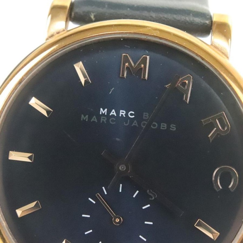 マークバイマークジェイコブス MARC BY MARC JACOBS レディース腕時計 ベイカー MBM1329 クオーツ ネイビー文字盤 レザー  中古AB 270957 | LINEショッピング