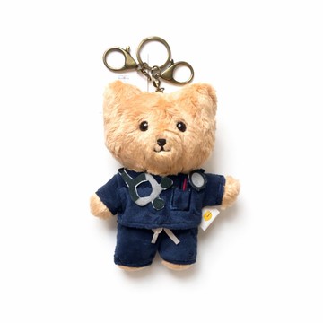 刷手服 林檎小熊穿制服 絨毛玩偶鑰匙圈 醫生 醫師 醫療人員