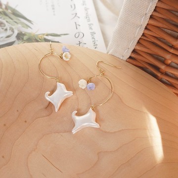 teatime  單只出售  追逐花朵的貓咪  限定 耳環耳夾