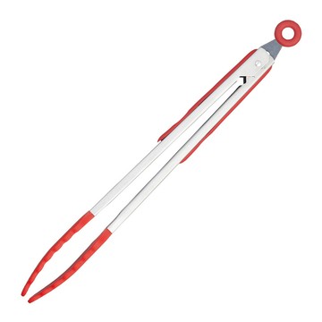 KitchenCraft 英國 矽膠餐夾(紅34.5cm) / 料理夾 分菜夾 食品夾 可機洗 洗碗機可洗