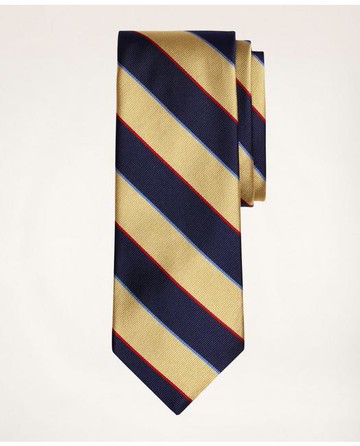 Brooks Brothers Men's Argyll & Sutherland Rep Tie | Yellow/Navy | Size Regular