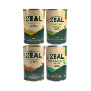 Zeal 真致【6入組】390g 野牧無穀94%鮮肉主食狗罐系列 (購買二件贈送K9wang寵物果醬玩具*1個隨機出貨)