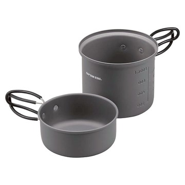 Captain Stag Trekker 鋁製Solo炊具組 附收納袋 M  銀灰色  1組