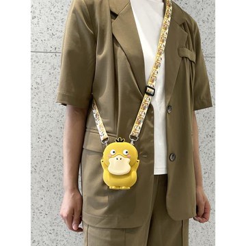 古皇網紅鴨適用三星zflip4手機殼zflip3折疊屏零錢包zflip6保護套斜挎繩zflip5磨砂背帶w24flip可愛女款外殼