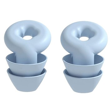 可水洗升級雙層矽膠降噪助眠耳塞 藍色  1組  2個