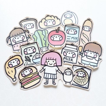 食物銀行 插畫貼紙