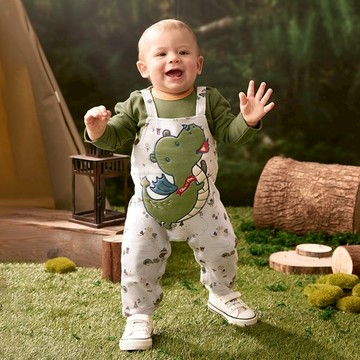 小英熊假兩件純棉長袖兔裝