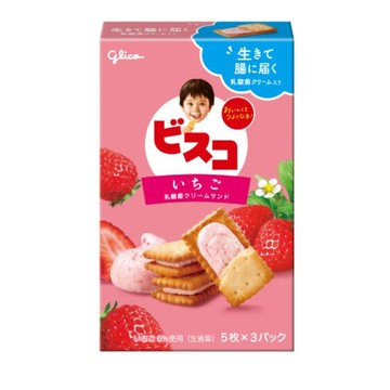 [Limited quantity price] Glico Bisco Strawberry 15 pieces (5 pieces x 3 packs)