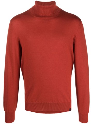 Fay - high-neck virgin wool jumper - men - Virgin Wool - 46 - Orange