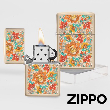 ZIPPO 經典花藝設計防風打火機 美國設計 官方正版 現貨 禮物 送禮 刻字 客製化 終身保固 49770
