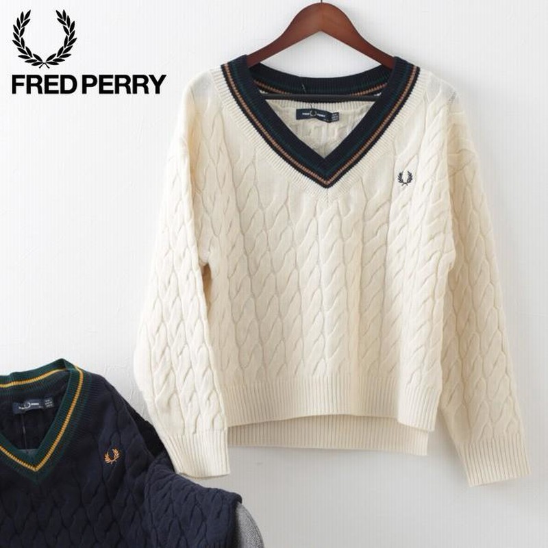 SELECT_古着FRED PERRY フレッドペリー ニット セーター ケーブル オフ