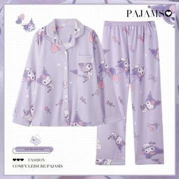 庫洛米睡衣女款春秋季純棉長袖可愛卡通日系ins學生家居服夏套裝