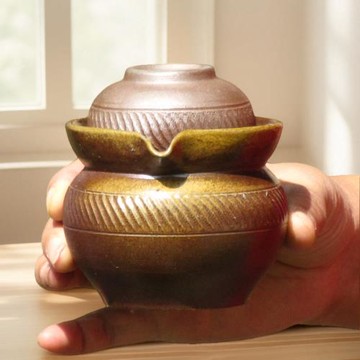 辦公室便攜快克杯土陶柴燒壺窯變傳統旅行茶壺寶玥林高端古樸品質