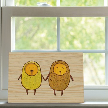 森林系可愛馬鈴薯無框木板畫