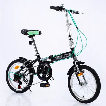 BIKEONE T6 16吋6速轉把變速文藝小清新摺疊車小折兒童自行車(親子陪伴運動代步最佳首選)