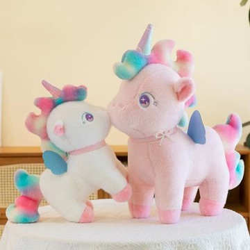 外貿跨境獨角獸毛絨玩具彩虹小馬兒童禮物安撫抱枕公仔娃娃廠家批