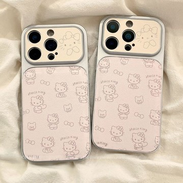 免運+隔日🚚iphone手機殼 小羊皮 抱心kt 適用於蘋果17 16Pro 15plus 14 13 12 11防摔