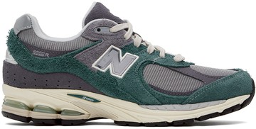 New Balance 灰色 & 绿色 2002R 运动鞋