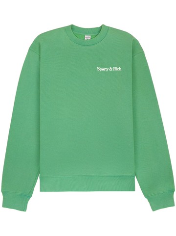 Sporty & Rich - logo-print cotton sweatshirt - unisex - Cotton - XL - Green