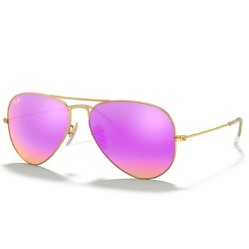 【RayBan】RB3025 112/4T#58mm#經典Aviator飛行員款太陽眼鏡(霧金 水銀紫粉色)#金橘眼鏡