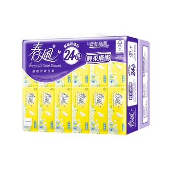 抽取衛生紙 【春風】2串組-輕柔膚觸 抽取式衛生紙(100抽X24包/串)