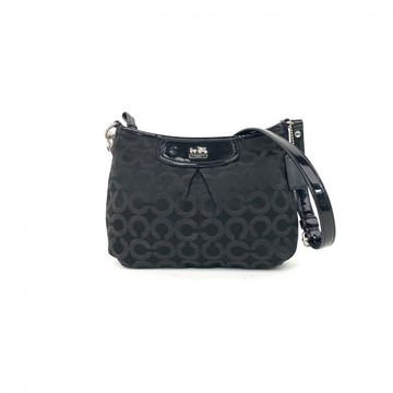 coach黑色帆布印花肩揹包