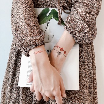 英國PAPERSELF 幸運繩 Red Thread 紋身貼紙