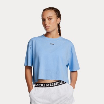 UA 女 WASH LOGO 短版短袖T-Shirt 熱銷商品