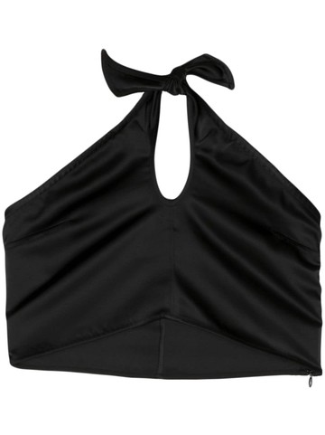 REMAIN - knot satin bandeau top - women - Recycled Polyester - 34 - Black