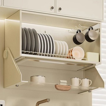 【免運/可開票】收納架 收納盒 儲物櫃 櫥櫃 壁掛碗櫃廚房碗碟碗盤碗筷吊櫃墻上置物架多功能收納盒家用瀝水架
