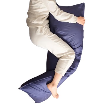 EmBrace 英柏絲 純棉多角度翻身擺位可頌枕 A型枕 台灣製 多功能抱枕  136 x 45cm  紳士藍