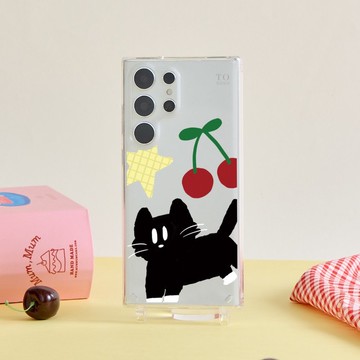 暴走吧喵喵晶石透明防摔SAMSUNG繩掛手機殼