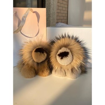 背包掛件玩偶日系整皮獺兔毛獅子公仔書包飾品皮草毛絨精致包掛飾