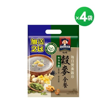 (加量包)桂格 每日營養穀珍穀麥全餐無糖X4袋 (23gX10包 加贈2包)