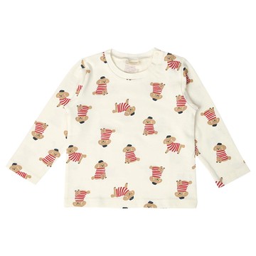 akachan honpo - 長袖T恤-花紋-紅色