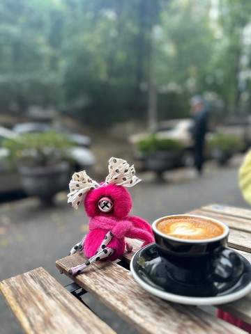 粉紅色獨一無二獨眼藝術人偶