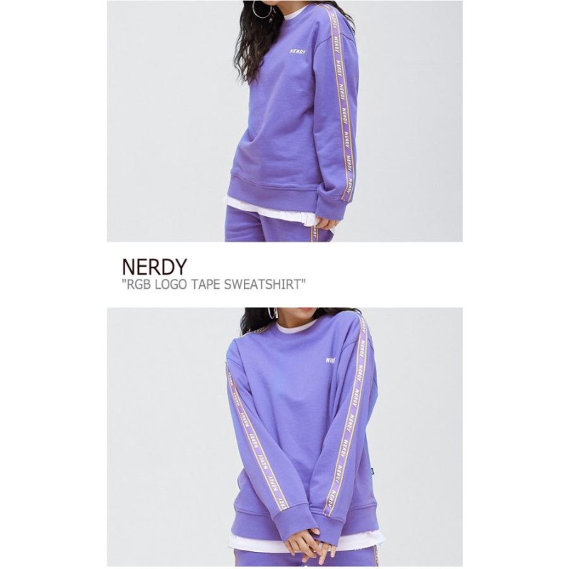 ノルディ トレーナー NERDY RGB LOGO TAPE SWEATSHIRT RGB ロゴ テープ スウェットシャツ BLACK PURPLE  CREAM PNES21KC19010/170 ノルディー 長袖 ウェア | LINEショッピング