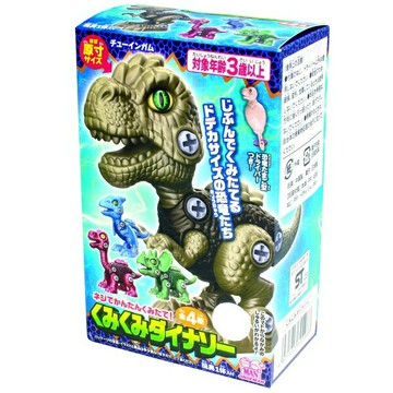 【江戶物語】onoeman 尾上萬 侏儸紀恐龍口香糖附玩具 3歲以上 共4種恐龍 暴龍 翼龍 三角龍 腕龍 日本進口