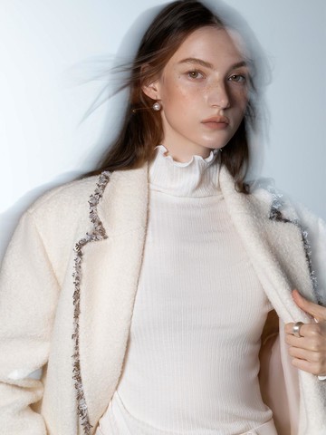 Tencel Wool Ribbed Lettuce Edge Top_Ivory