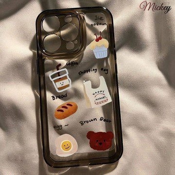 面包咖啡適用蘋果17/16/15Pro手機殼14/13透明12軟11爆款Xr天使眼