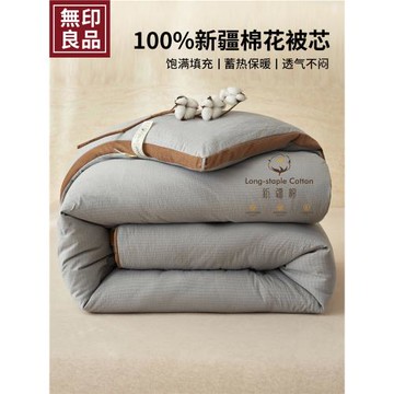 無印良品新疆棉花被子被芯加厚保暖冬被春秋被棉被四季通用夏涼被