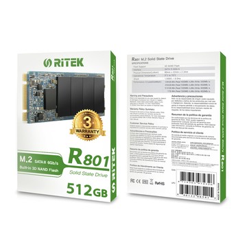 RITEK錸德R801/512GB/M2-2280SATA-IIISSD固態硬碟