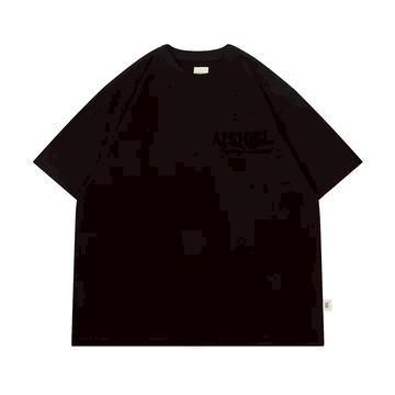 A[S]USL TONAL FLOCKING LOGO TEE - BLACK 日系 寬鬆 高磅短袖上衣